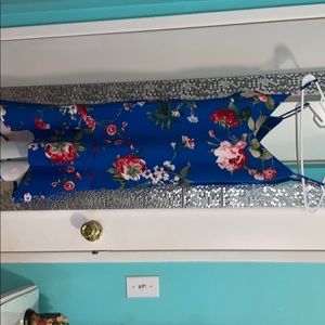 Royal blue flower printed dress